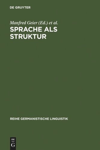 Sprache als Struktur: eine kritische Einführung in Aspekte und Probleme der generativen Transformationsgrammatik