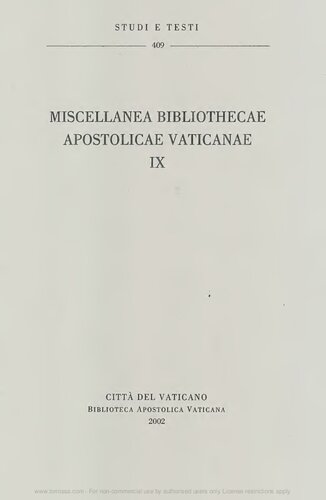 Miscellanea Bibliothecae Apostolicae Vaticanae