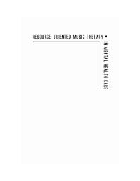 Resource-Oriented Music Therapy in Mental Health Care
