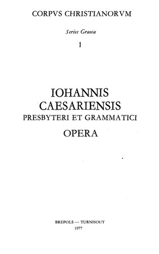 Iohannes Caesariensis: Opera quae supersunt