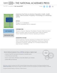 Exploring Tax Policy to Advance Population Health, Health Equity, and Economic Prosperity: Proceedings of a Workshop
