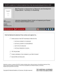Best Practices in Assessment of Research and Development Organizations: Summary of a Workshop
