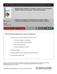 Building Health Workforce Capacity Through Community-Based Health Professional Education: Workshop Summary