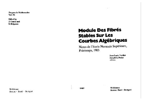 Modules des fibres stables sur les courbes algebriques