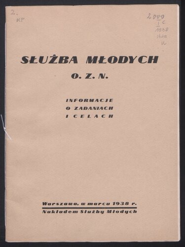 Służba Młodych O. Z. N.: informacje o zadaniach i celach