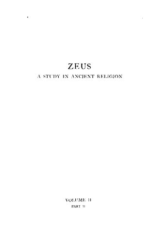 Zeus - A Study in Ancient Religion - Vol II Part II