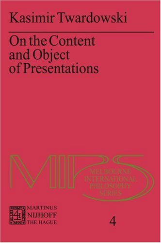 On the Content and Object of Presentations: A Psychological Investigation