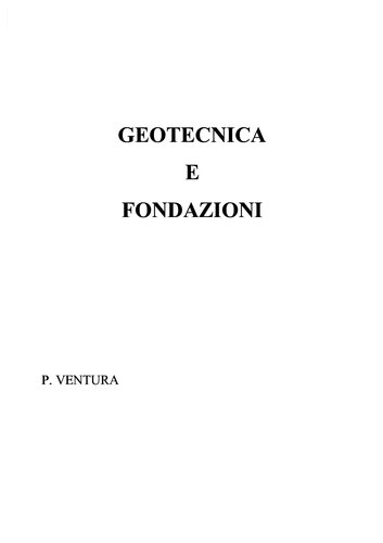 Geotecnica e Fondazioni