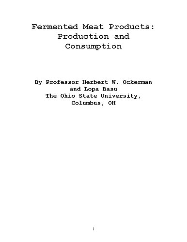 Fermented Meat Products_Production and Consumption