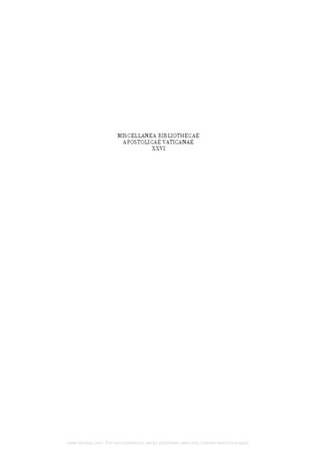 Miscellanea Bibliothecae Apostolicae Vaticanae