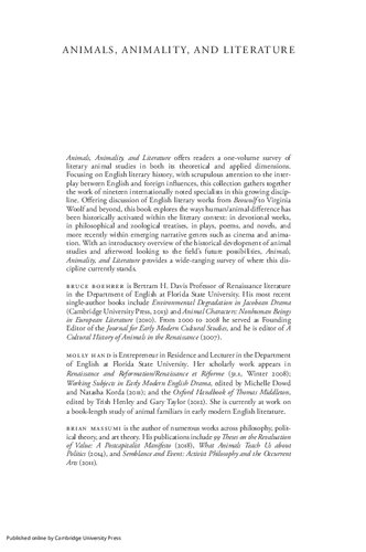 Animals, Animality, and Literature