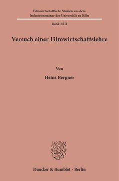 Versuch einer Filmwirtschaftslehre: Band III