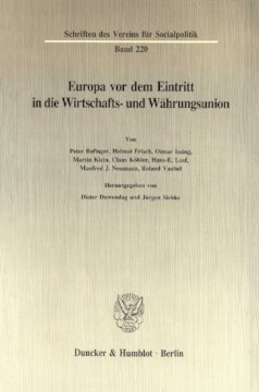 Europa vor dem Eintritt in die Wirtschafts- und Währungsunion