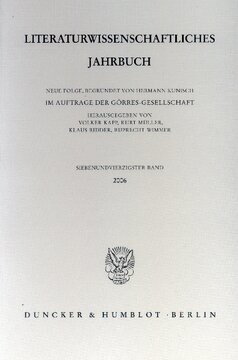 Literaturwissenschaftliches Jahrbuch: 47. Band (2006)
