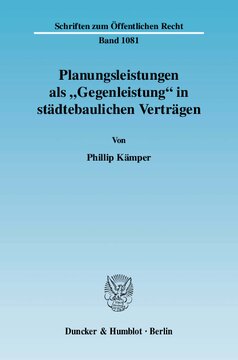 Planungsleistungen als »Gegenleistung« in städtebaulichen Verträgen