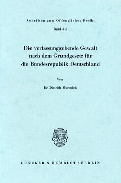 Die verfassunggebende Gewalt nach dem Grundgesetz für die Bundesrepublik Deutschland