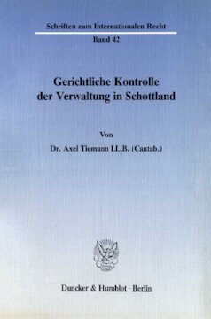 Gerichtliche Kontrolle der Verwaltung in Schottland