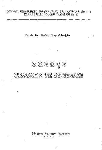 grekçe gramer ve syntaks