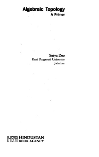 Algebraic Topology: A Primer (Texts and Readings in Mathematics)