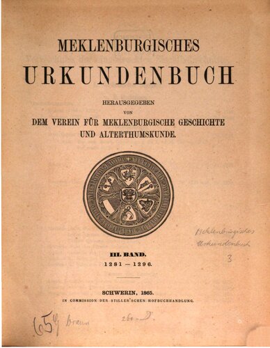 Mecklenburgisches Urkundenbuch / 1281 - 1296