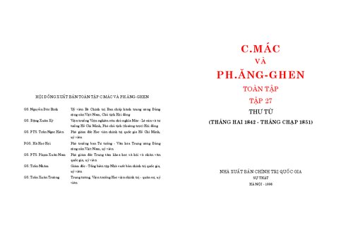 C. MÁC VÀ PH. ĂNG-GHEN. TOÀN TẬP