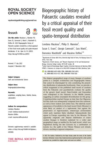 Biogeographic history of Palearctic caudates revealed by a critical appraisal of their fossil record quality and spatio-temporal distribution