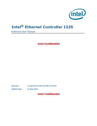 Intel Foxville/I225 2.5 Gbps Ethernet Controller - Software User Manual