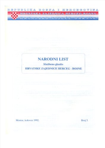 Narodni list Hrvatske Zajednice Herceg-Bosna
