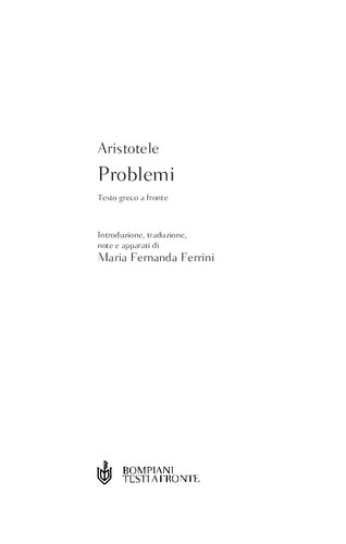 Problemi. Testo greco a fronte