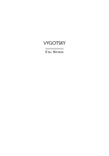 Vygotsky. Uma síntese