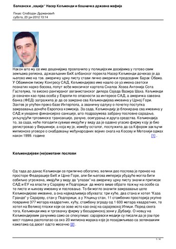 Balkanski "hadžija" Naser Keljmendi i bošnjačka državna mafija