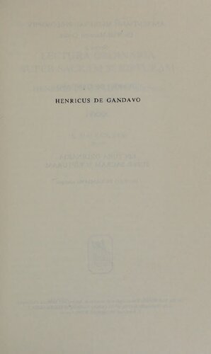 Opera omnia 36: Lectura ordinaria super Sacram Scripturam