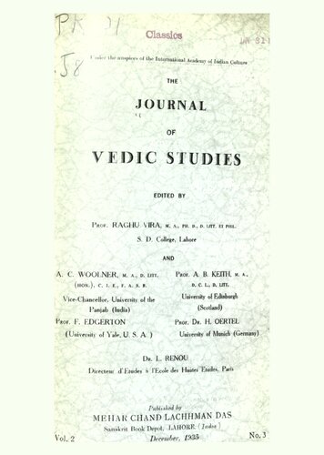 The Journal of Vedic Studies