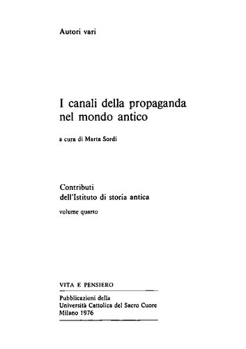 I canali della propaganda nel mondo antico