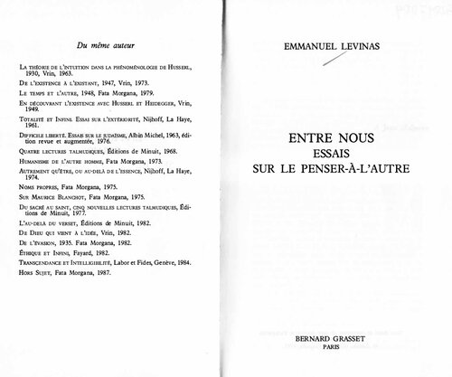 ENTRE NOUS: ESSAIS SUR LE PENSER-À-L'AUTRE