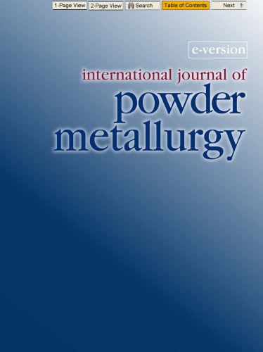 International Journal of Powder Metallurgy Volume 46 Issue 2