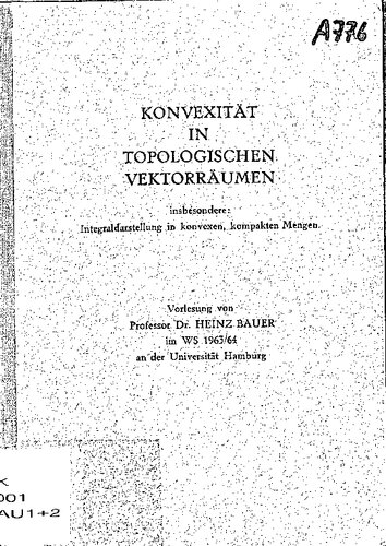 Konvexität in topologischen Vektorräumen