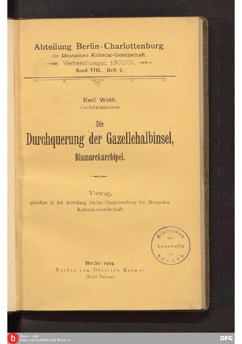 Die Durchquerung der Gazellehalbinsel, Bismarckarchipel