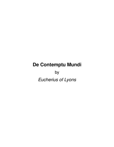 De Contemptu Mundi