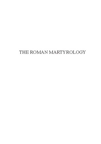 The Roman Martyrology