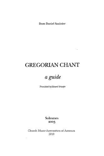 Gregorian Chant: A Guide