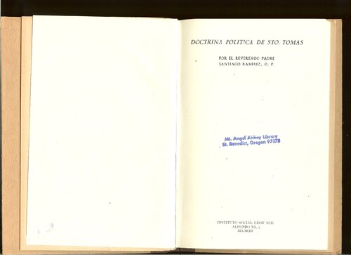Doctrina Politica de Sto. Thomas
