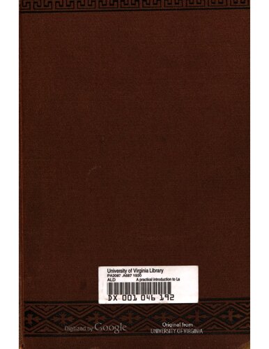 A practical introduction to Latin prose composition