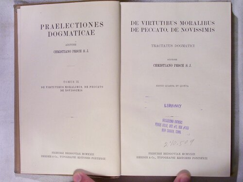 Prælectiones Dogmaticæ: De Virtutibus Moralibus, De Peccato, De Novissimis (vol. 9)