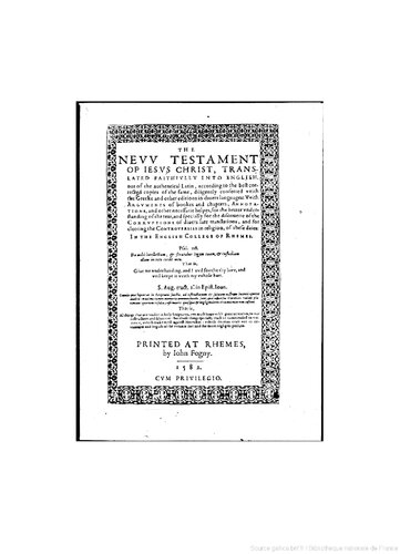 Original Douay-Rheims Bible (New Testament)