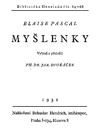 Myšlenky Vybral a přeložil