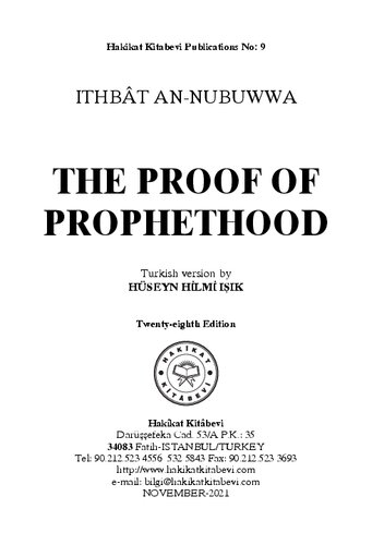THE PROOF OF PROPHETHOOD