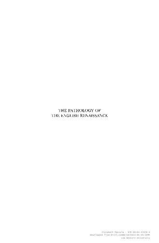 The Pathology of the English Renaissance. Sacred Remains and Holy Ghosts
