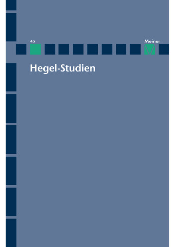Hegel-Studien, Band 45
