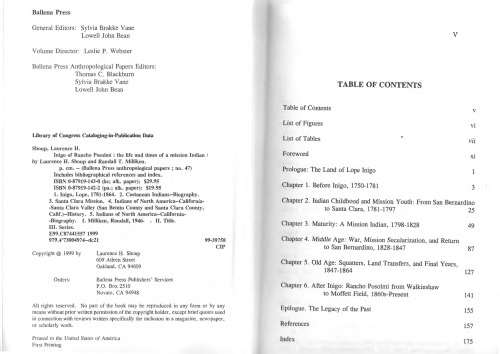 Inigo of Rancho Posolmi: The Life and Times of a Mission Indian (Ballena Press Anthropological Papers)